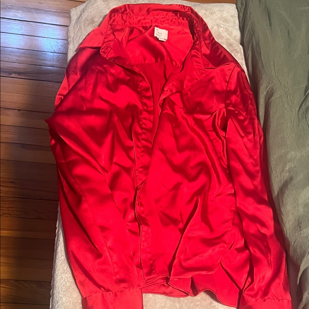 a new day Bold Red Blouse